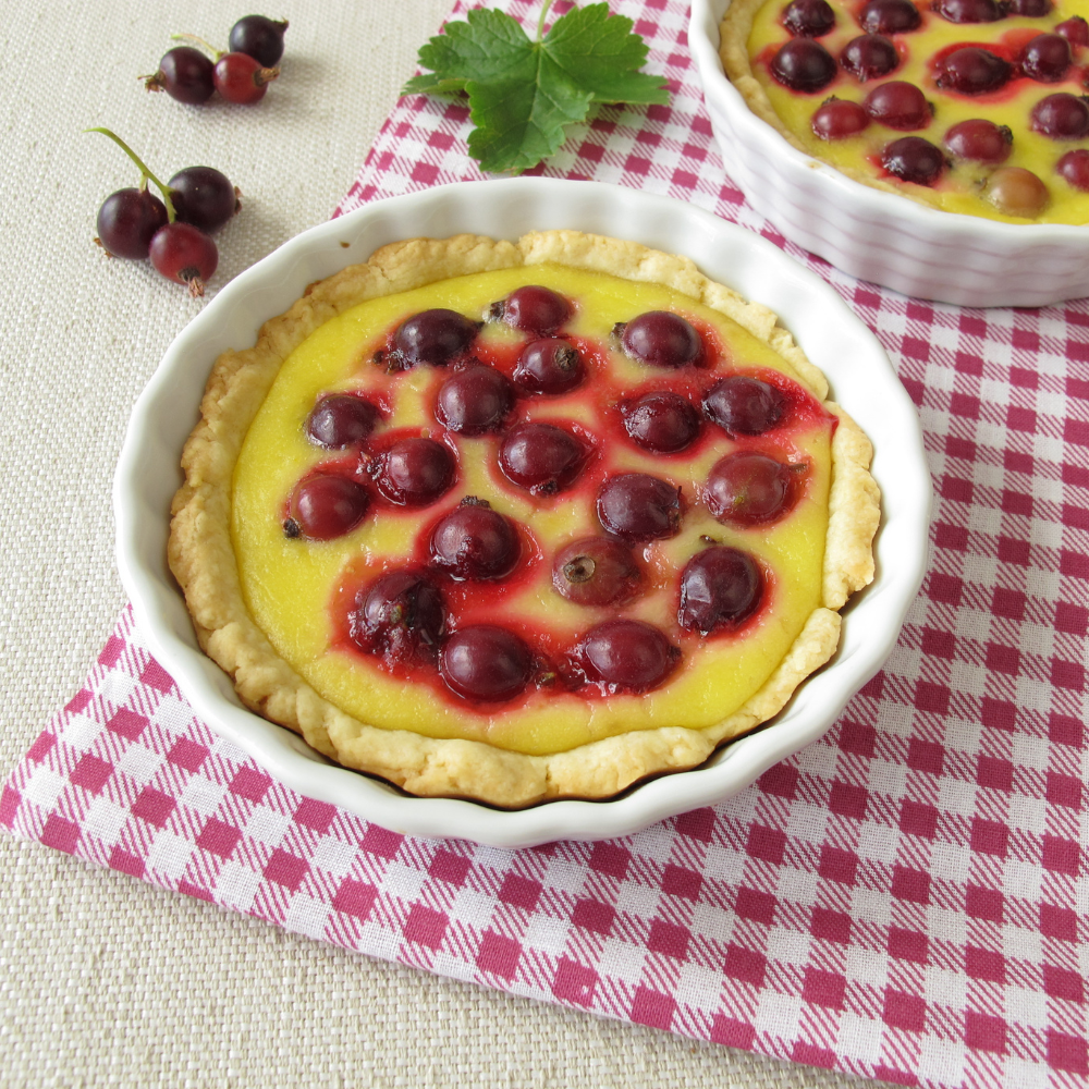 Savoureux dessert préparé avec des baies de Jostaberry bien fraîches, apportant une touche d’acidité fruitée.
