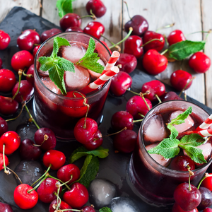 Jus préparé avec des cerises Bigarreau Hedelfingen fraîches