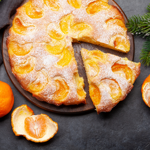 Savoureux dessert tarte préparé avec des mandarines nobles. 
