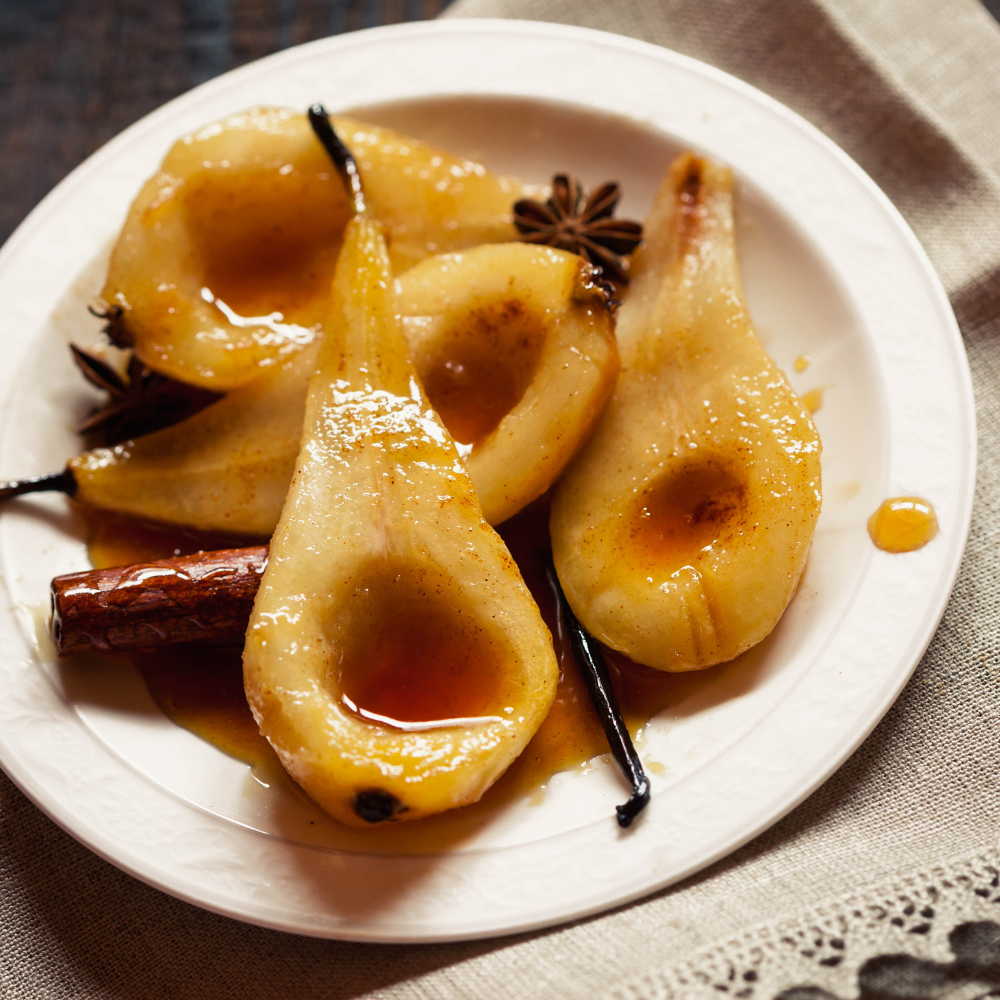 Savoureux dessert préparé avec des poires Doyenné du Comice bien mûres, apportant une touche de douceur et de finesse aux recettes.
